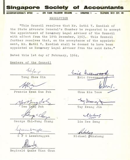 1963: The Birth of the Singapore Society of Accountants 1963: The Birth of the Singapore Society of Accountants