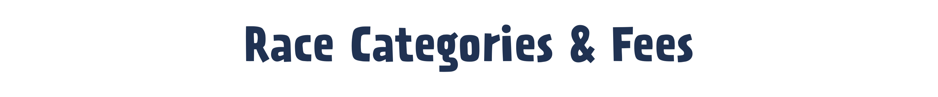 Race Categories & Fees